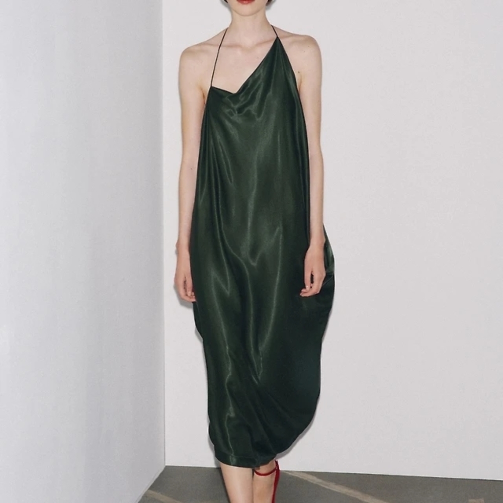 ZW COLLECTION ASYMMETRIC SATIN DRESS